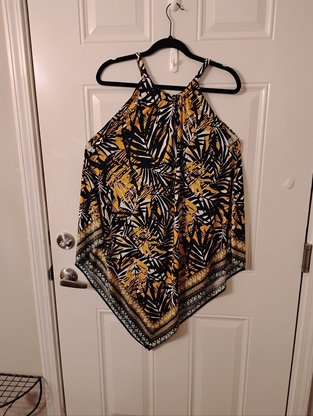 Cato Yellow Black White Patterned Women's Top